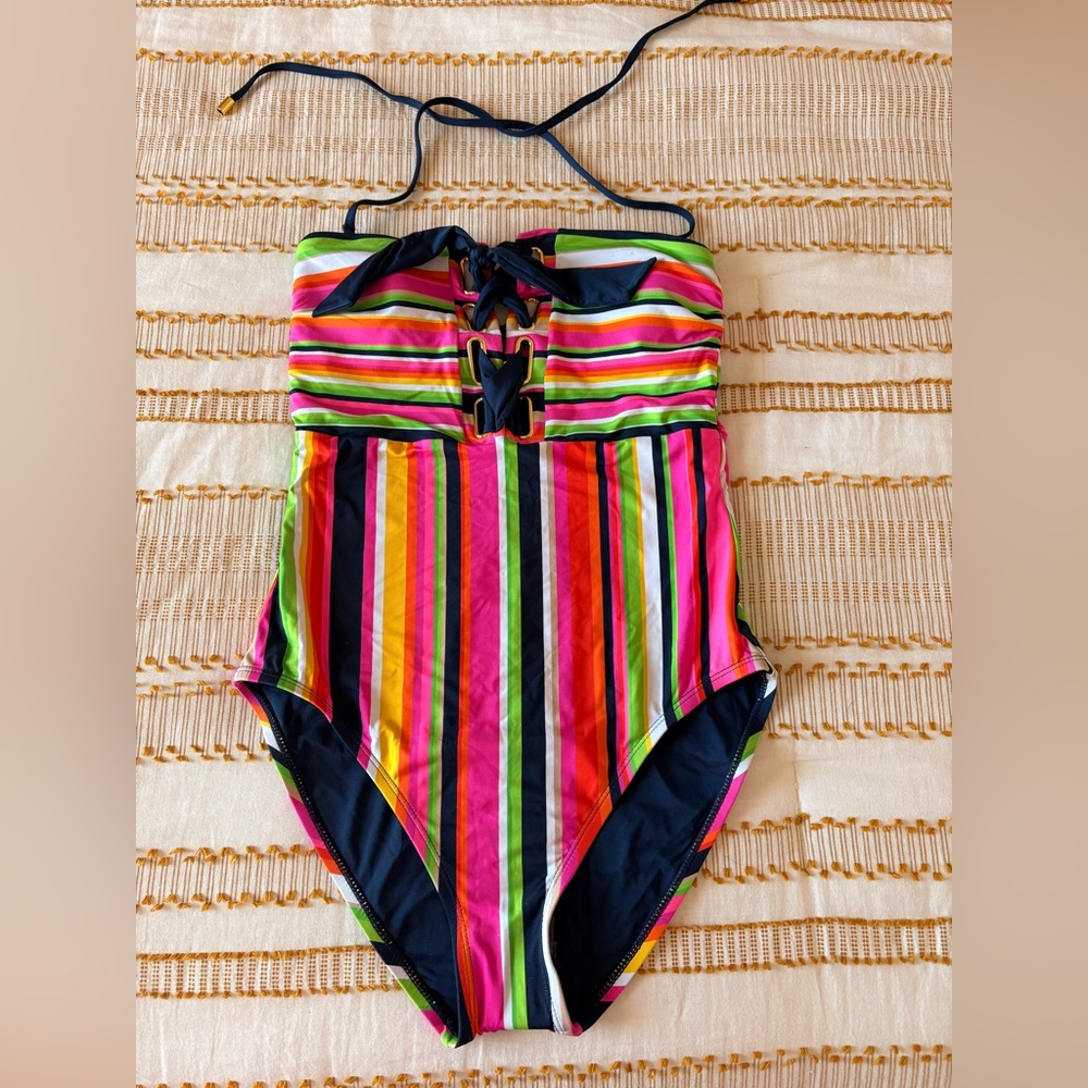 Trina Turk Multicolor Striped One Piece Swimsuit